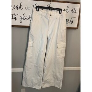 NWT Gap Jeans Womens 12 Low Rise Baggy Cargo Wide Leg Grunge Skater Creamy White